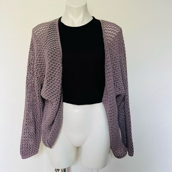 Don’t Ask Why Italy Knitted Shrug Sweater Lilac barbiecore - Picture 8 of 8